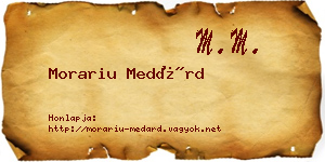 Morariu Medárd névjegykártya